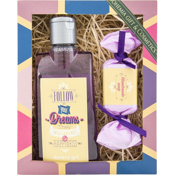Bohemia Gifts Follow Your Dreams sprchový gél 200 ml + ručne vyrábané mydlo 30 g, kozmetická sada
