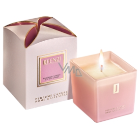 jFenzi Desso Mon Amie Sójová vonná sviečka s vôňou parfumu Hugo Boss Ma Vie Pour Femme Ručne vyrobená ružová 200 g
