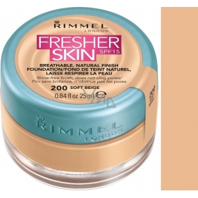 Rimmel London Fresher Skin Foundation make-up 200 Soft Beige 25 ml