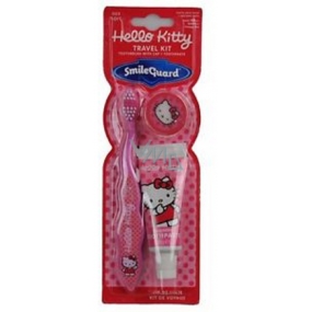 Hello Kitty Mäkký kefka na zuby 3+ + Jahoda zubná pasta 28 ml pre deti darčeková sada