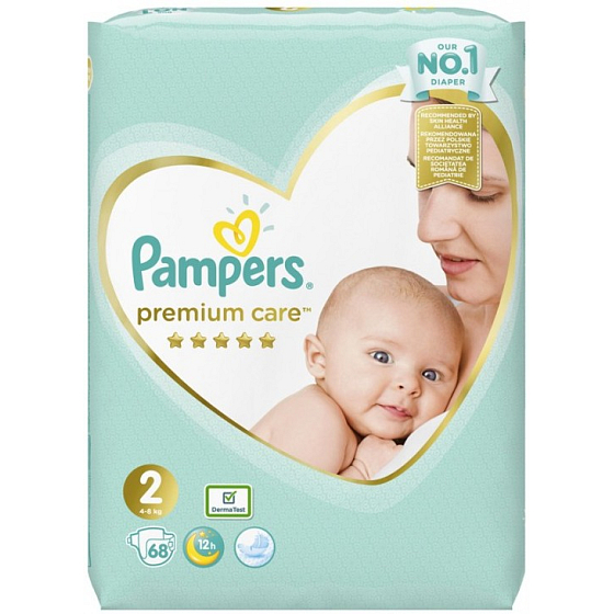 Pampers Premium Care 2 Mini 4-8 kg plienkové nohavičky 68 kusov