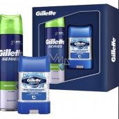 Gillette Clear antiperspirant dezodorant gel 70 ml + Sensitive gél na holenie 200 ml, kozmetická sada pre mužov