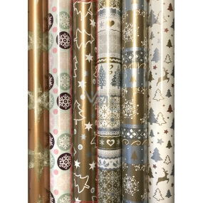 Zöllner Darčekový baliaci papier 70 x 150 cm Vianočné Medený biele stromčeky a hviezdy