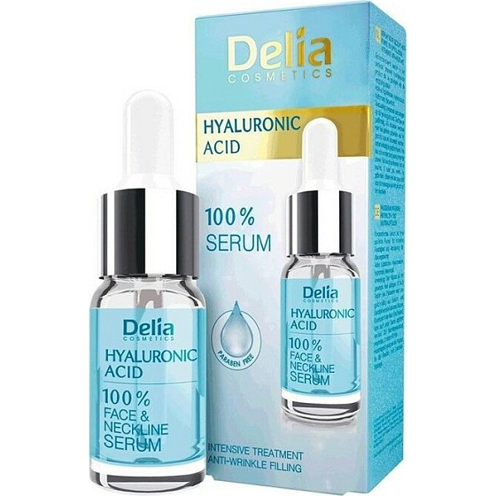 Delia Cosmetics 100% sérum s kyselinou hyalurónovou na tvár a dekolt 10 ml