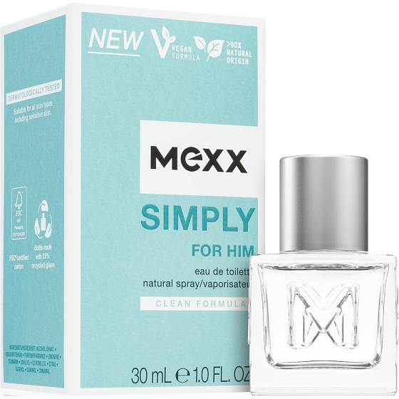 Mexx Simply for Him toaletná voda pre mužov 30 ml