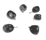 Obsidiánová šupina Troml prívesok prírodný kameň, 2,2-3 cm, 1 kus, kameň spásy