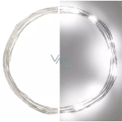 Emos Vánoční nano řetěz stříbrný 1,9 m, 20 LED, studená bílá + časovač
