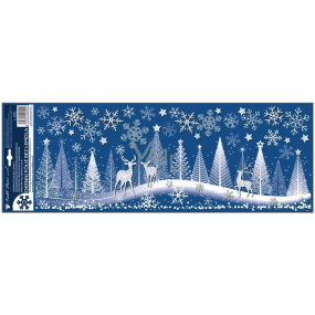 Okenná fólia Vianočný les s trblietkami 21 x 59,5 cm