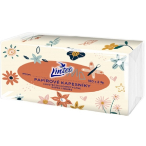 Linteo biele papierové vreckovky 2 vrstvy 180 ks vo vrecku