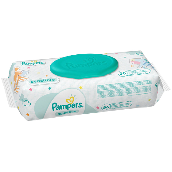 Pampers Sensitive Vlhčené obrúsky pre citlivú pokožku detí 56 kusov