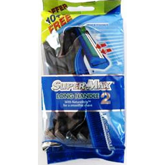 Super-Max Long Handle holítka 2 britvy pre mužov 16 kusov