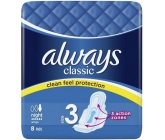 Always Classic Night hygienické vložky s krídelkami 8 kusov