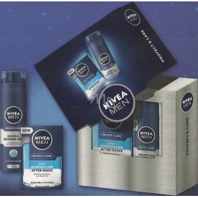 Nivea Men 2phase Protect voda po holení 100 ml + gél na holenie 200 ml, kozmetická sada