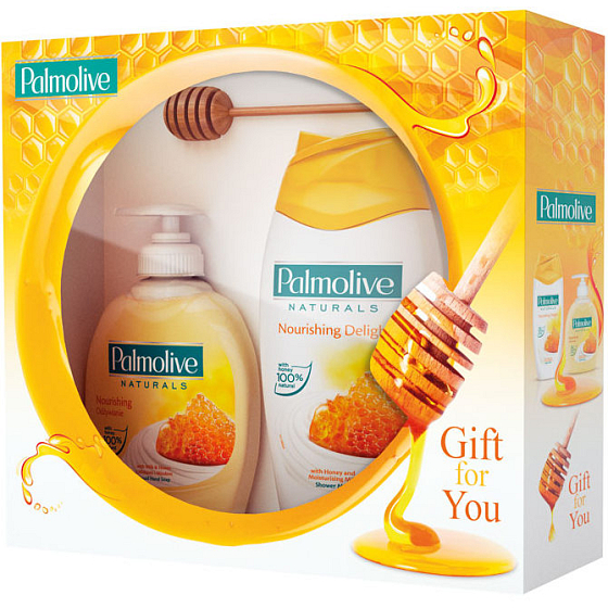 Palmolive Milk & Honey Prírodné hydratácie tekuté mydlo 300 ml + Milk & Honey sprchový gél 250 ml, kozmetická sada