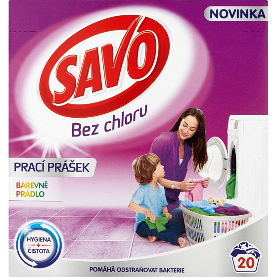 Savo Color bez chlóru prací prášok na farebnú bielizeň 20 dávok 1,4 kg