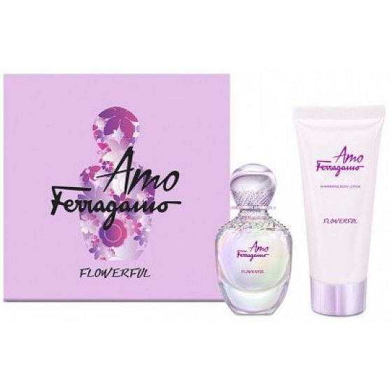 Salvatore Ferragamo Amo Ferragamo Flowerful toaletná voda pre ženy 50 ml + telové mlieko 100 ml, darčeková sada