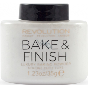 Makeup Revolution Bake and Finish Powder zmatňujúci púder transparentný 35 g