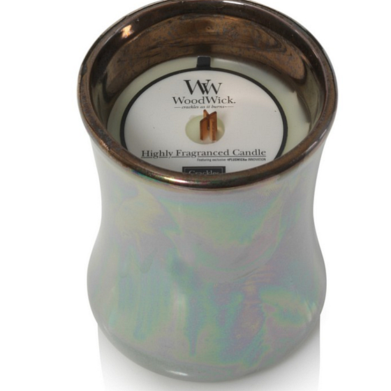 WoodWick Floral Nights Fig Leaf & Tuberose - Figové lístky a tuberóza vonná sviečka s dreveným knôtom a viečkom sklo malá 85 g Limited 2019