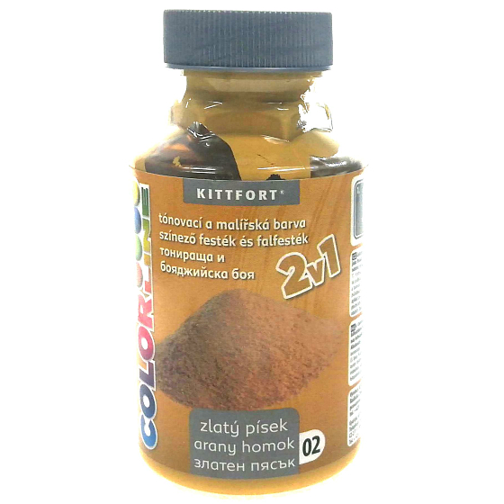 Kittfort Color Line 2v1 tekutá tónovacia a maliarska farba 02 Zlatý piesok 350 g