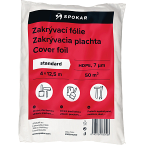 Spokar Standard zakrývacia fólia na maľovanie, 7 µ, 50 m², 4 × 12,5 m