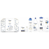 Dove Beauty For All Deeply Nourishing sprchový gél 250 ml + Intensive Repair šampón na vlasy 250 ml + Original dezodorant sprej 150 ml + Original toaletné mydlo 100 g + Rich Care telové mlieko 250 ml + etue, kozmetická sada