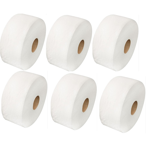 Toaletný papier Jumbo 190 75% belosť pre 2-vrstvový zásobník 6 ks
