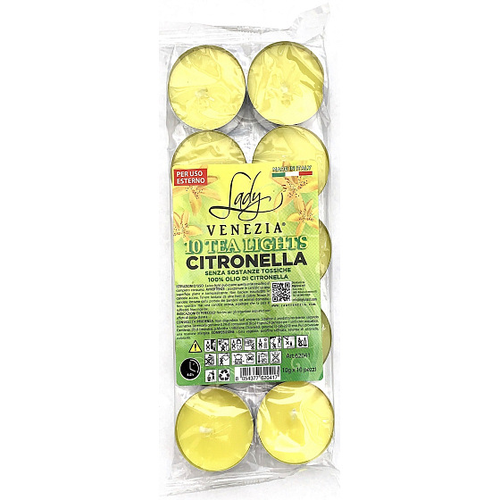 Lady Venezia Citronella čajová sviečka, doba horenia 4 hodiny 10 x 10 g