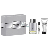 Montblanc Explorer Platinum parfumovaná voda pre mužov 100 ml + sprchový gél 100 ml + parfumovaná voda 7,5 ml mini, darčeková sada