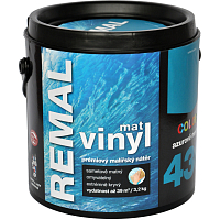 REMAL Vinyl Color mat umývateľná farba na stenu, 430 azúrovo modrá, 3,2 kg