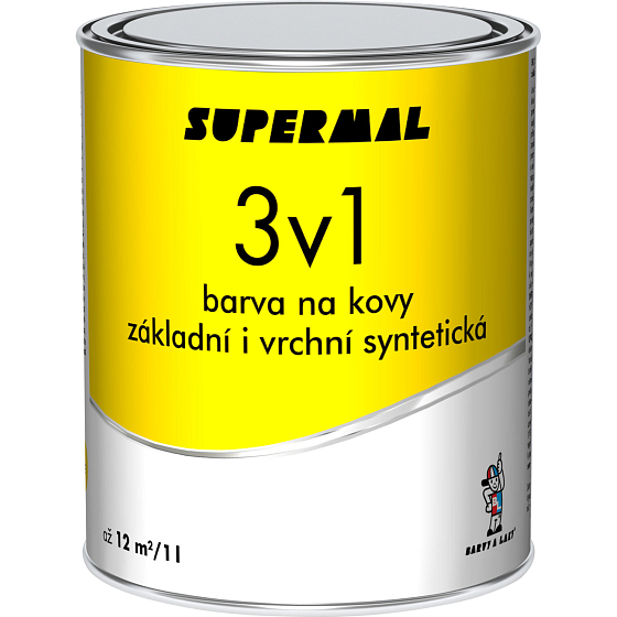 Supermal 3v1 S2177 0530 stredná zelená vrchná syntetická farba na kovy, 0,6 l