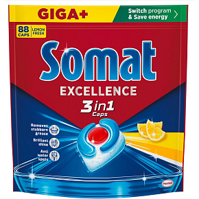 Somat Excellence 3v1 Citron tablety do umývačky 88 ks Somat Excellence 3v1 Citron tablety do umývačky 88 ks
