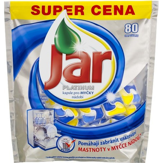 Jar Platinum Lemon Kapsule do umývačky riadu 80 kusov