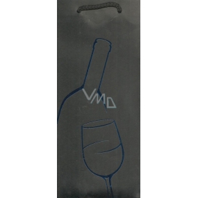 Nekupto Darčeková papierová taška na fľašu 36 x 12 x 9 cm Modrá 1 kus 10130