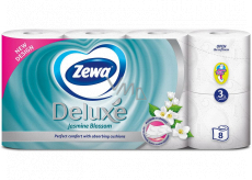 Zewa Deluxe Aqua Tube Jasmine Blossom Parfumed Toaletný papier 150 útržkov, 3 vrstvy, 8 kusov, splachovacia rolka