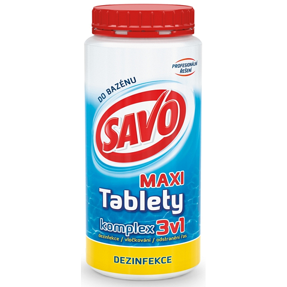 Savo 3v1 Maxi komplex Chlórové tablety do bazéna dezinfekcia 1,4 kg
