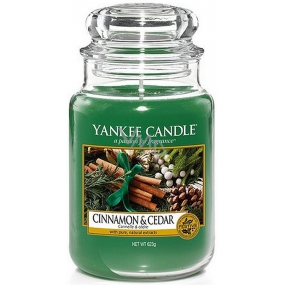 Yankee Candle Cinnamon & Cedar - Škorica a céder vonná sviečka Classic veľká sklo 623 g