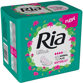 Ria Ultra Normal Plus Waterlily hygienické vložky s krídelkami 10 kusov