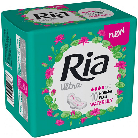 Ria Ultra Normal Plus Waterlily hygienické vložky s krídelkami 10 kusov