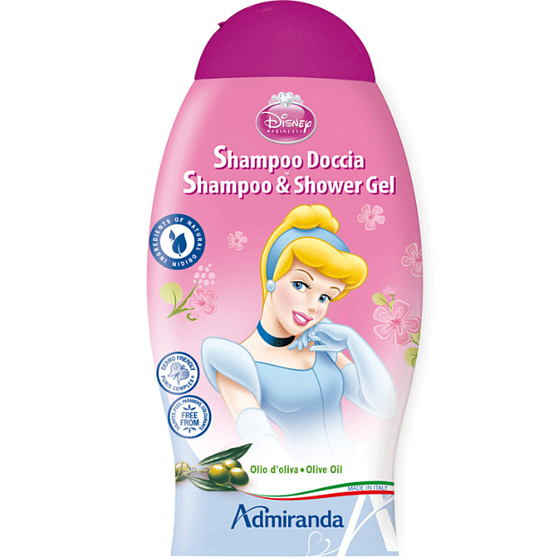 Disney Princess - Popelka 2v1 sprchový gél a šampón na vlasy pre deti 250 ml
