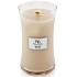 Woodwick White Honey - Biely med vonná sviečka s dreveným knôtom a viečkom sklo veľká 609,5 g