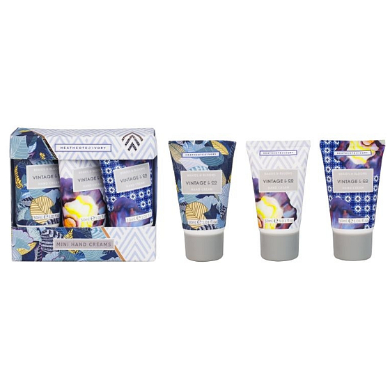 Heathcote & Ivory Vintage & Blooms vyživujúci krém na ruky a nechty 3 x 30 ml, kozmetická sada