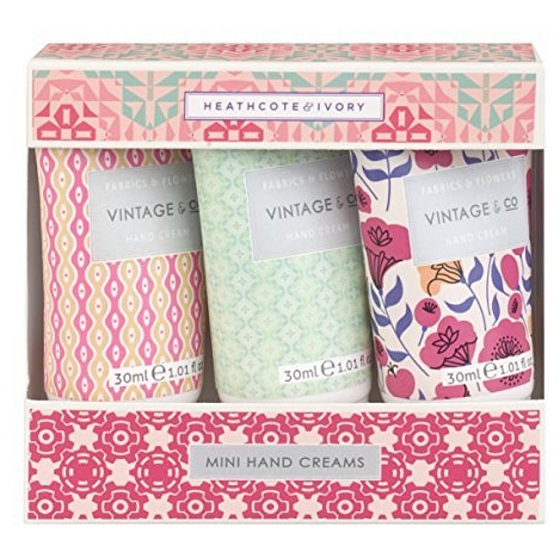 Heathcote & Ivory Vintage & Flowers vyživujúci krém na ruky a nechty 3 x 30 ml, kozmetická sada