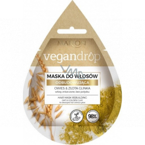 Marion Vegan Drop Ovos & zlatý íl intenzívna obnovujúca maska pre poškodené vlasy bez lesku 20 ml