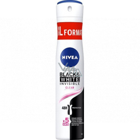 Nivea Black & White Invisible Clear antiperspirant dezodorant sprej pre ženy 200 ml