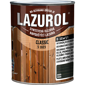 Lazurol Classic S1023 tenkovrstvá lazúra na drevo s obsahom olejov, 0099 eben, 750 ml