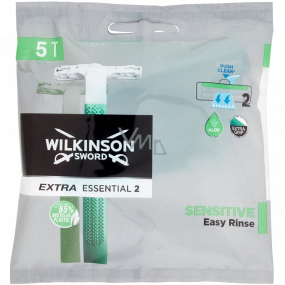 Wilkinson Extra Essential Sensitive 2 jednorazový holiaci strojček s 2 čepieľkami pre mužov 5 kusov
