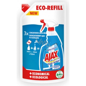 Ajax Triple Action čistič skla náhradná náplň 250 ml