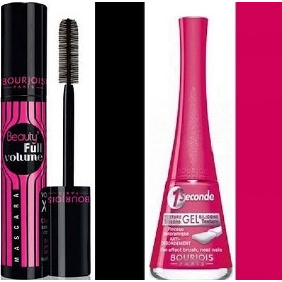 Bourjois Beauty Full Volume riasenka 01 Black 9 ml + Bourjois 1 Seconde Gloss lak na nechty 07 Fuchsia Bucolique 9 ml