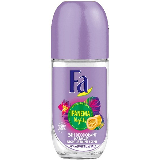 Fa Brazilian Vibes Ipanema Nights guličkový antiperspirant dezodorant roll-on pre ženy 50 ml