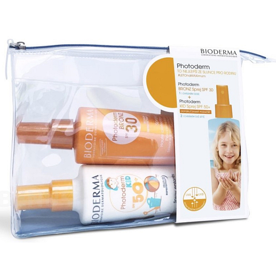 Bioderma Photoderm Bronz SPF30 + olej na opaľovanie sprej 200 ml + Kids SPF50 + vodeodolný sprej na opaľovanie 200 ml